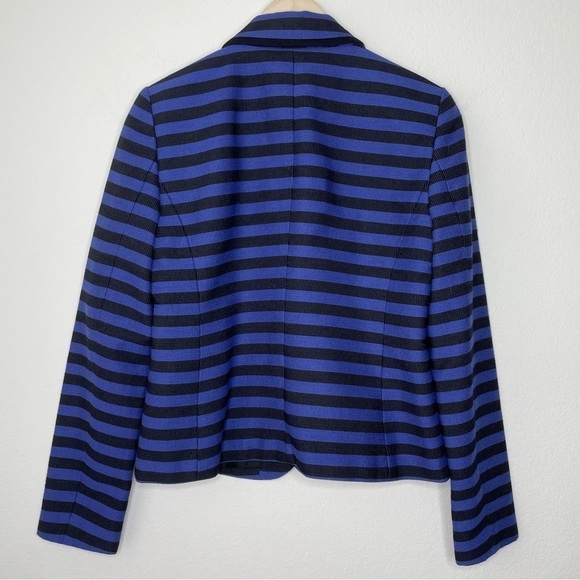 Loft Career Wear Blue and Black Nautical Striped Blazer - Picture 4 of 6